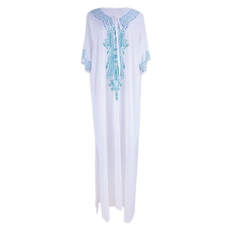 Women's Kaftan with artistic, intricate embroidery design and airy sleeves Ivyshape