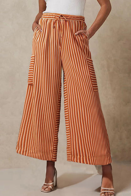 Women's striped wide-leg pants Ivyshape