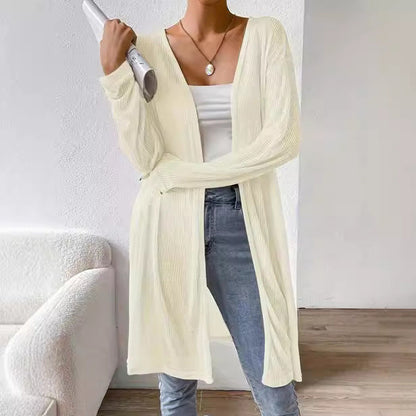 Women's cardigan with elegant ribbed pattern and loose fit Ivyshape
