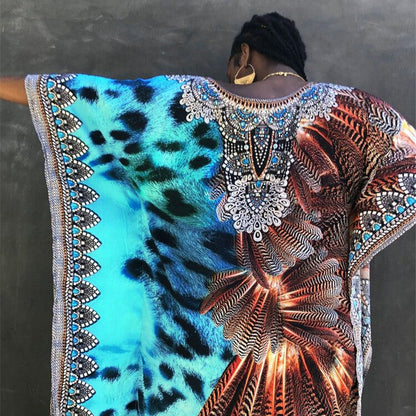 Women's Kaftan Dress with Traditional Pattern and Airy Fit Ivyshape