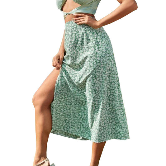 Ladies Elegant Floral Maxi Skirt Ivyshape