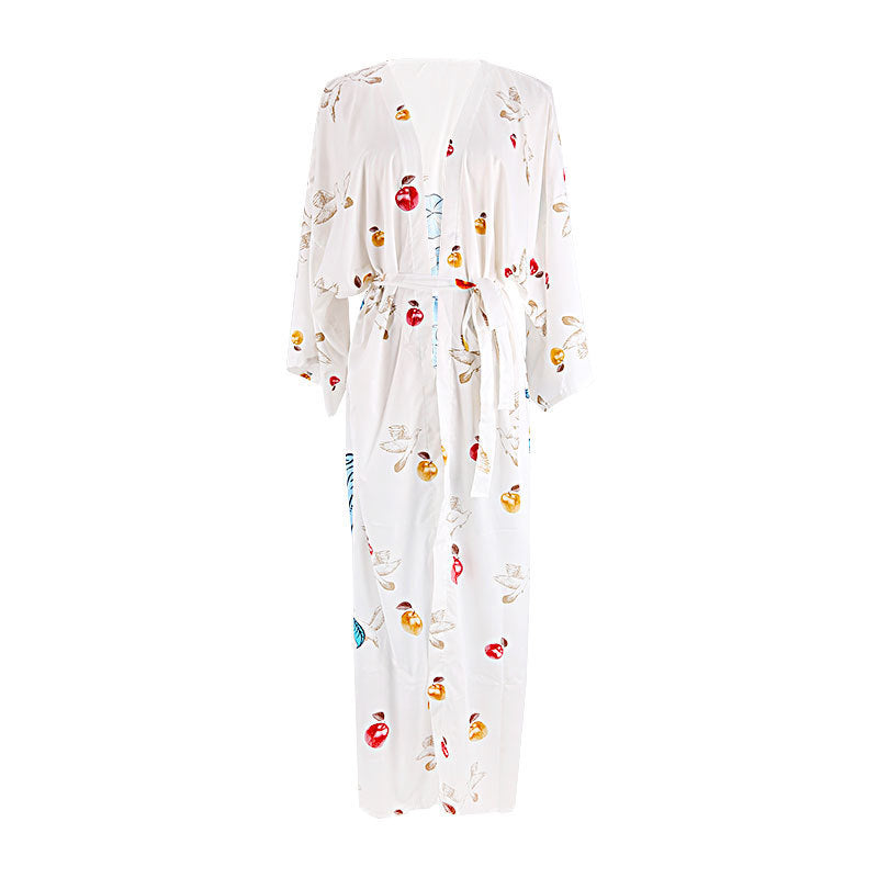 Ladies airy kimono coat with floral design Ivyshape