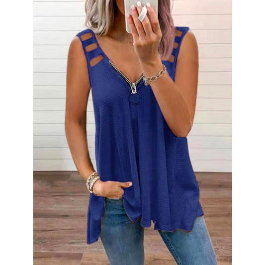 Ladies Trendy Zip-Up Tanktop Ivyshape