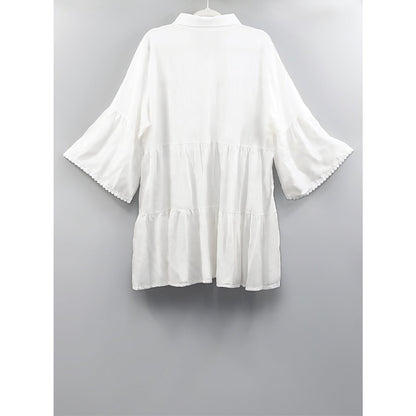 Women's lightweight shirt dress with lace accents and a loose fit Ivyshape