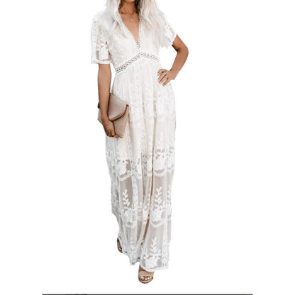 Women Elegant Embroidered Maxi Dress Ivyshape