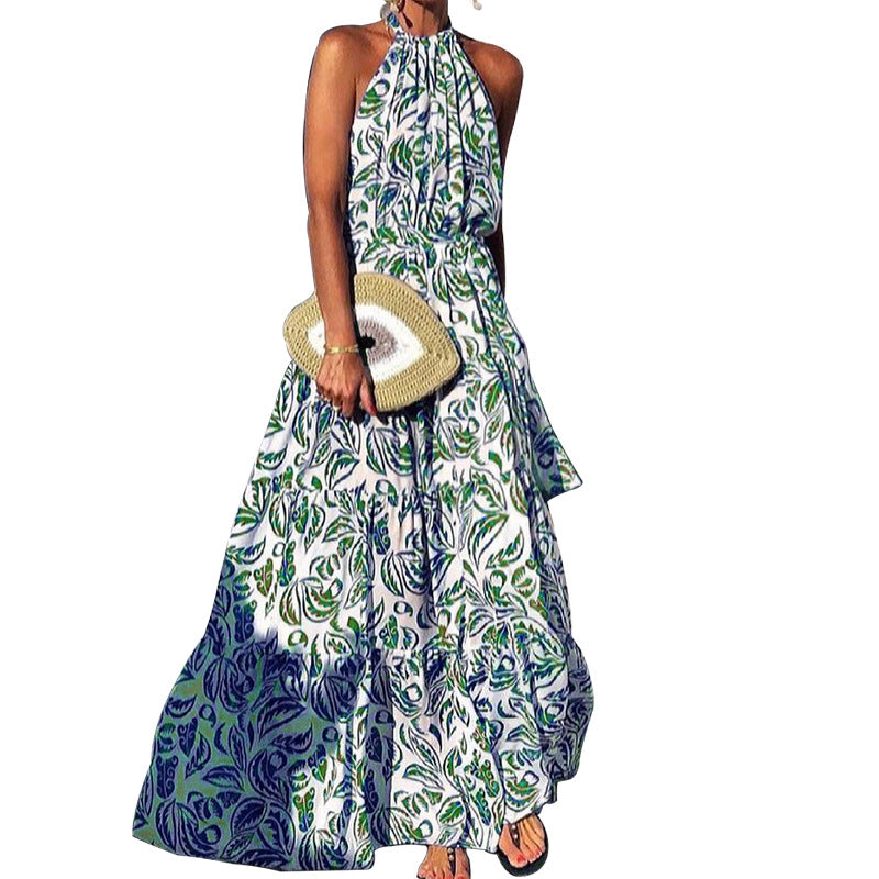 Women's maxi dress with floral print Ivyshape
