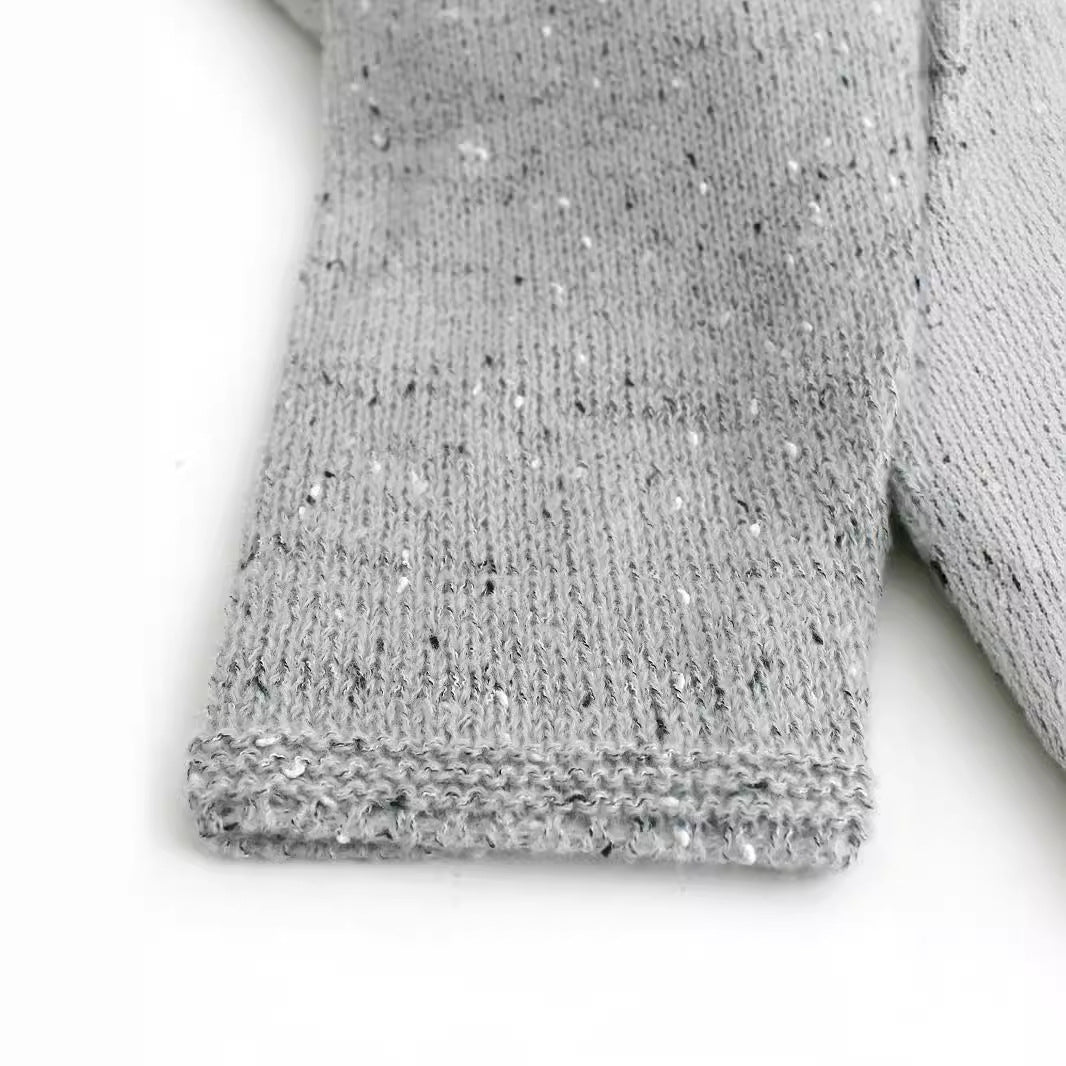 Women's crocheted knitted pullover with button placket and patch pockets Ivyshape