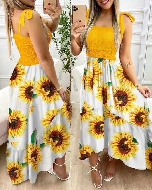Women's maxi dress with narrow waist and adjustable straps Ivyshape