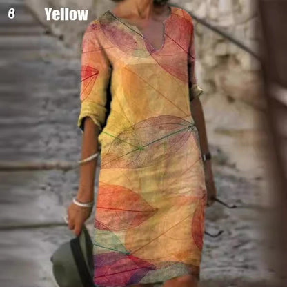 Women's Artistic Abstract Graphic Midi Dress Ivyshape