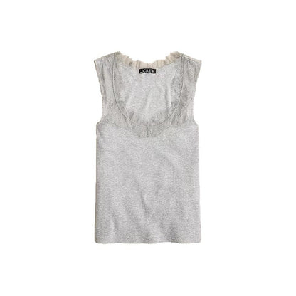 Ladies sleeveless top with lace trim Ivyshape