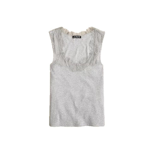 Ladies sleeveless top with lace trim Ivyshape