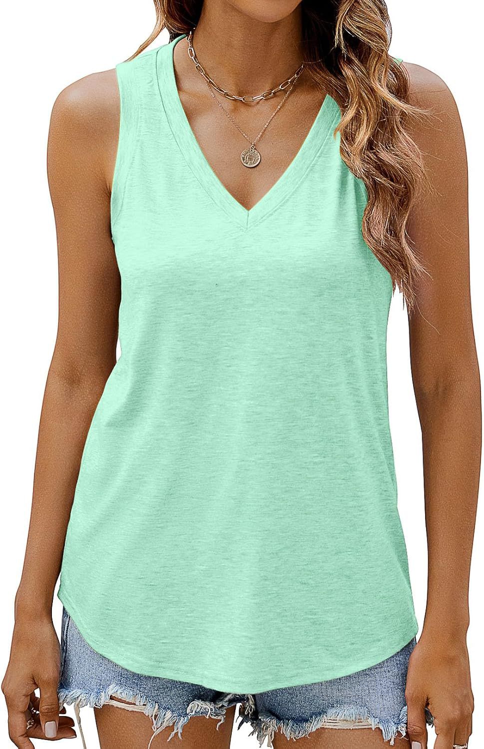 Women V-neck Sleeveless Top Ivyshape