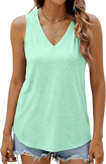 Women V-neck Sleeveless Top Ivyshape