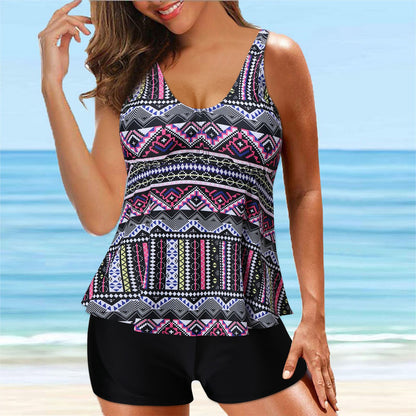 Women's tankini set with flattering top and sporty brief bottoms Ivyshape