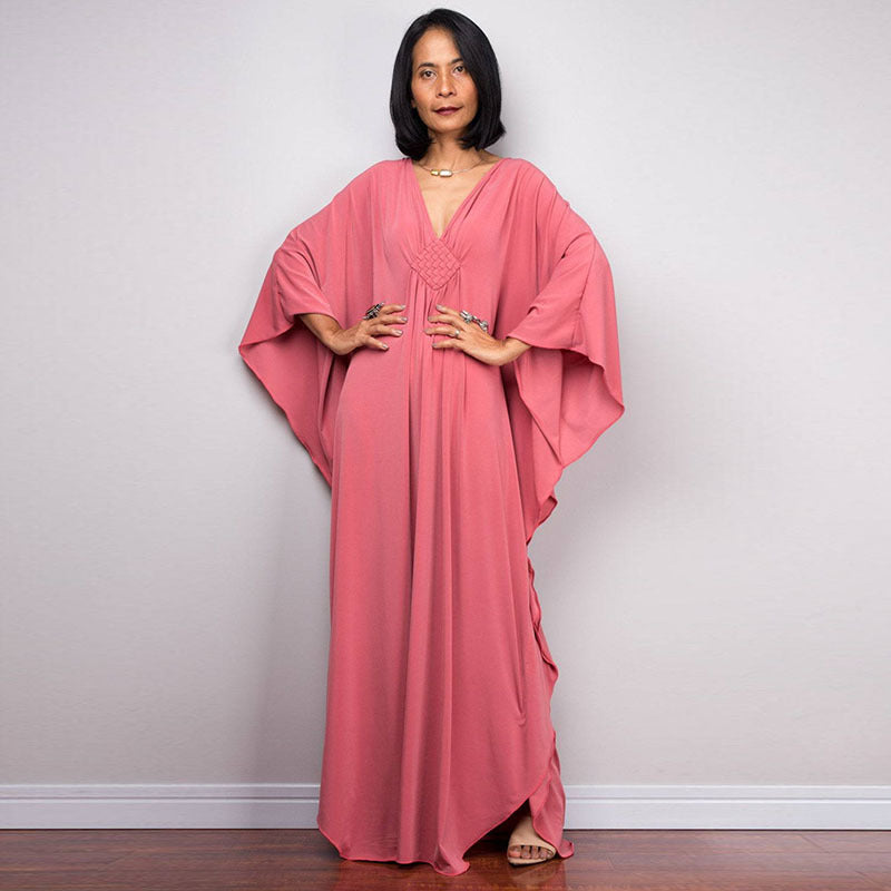 Ladies Maxi Kaftan with flowing cut and wide sleeves Ivyshape