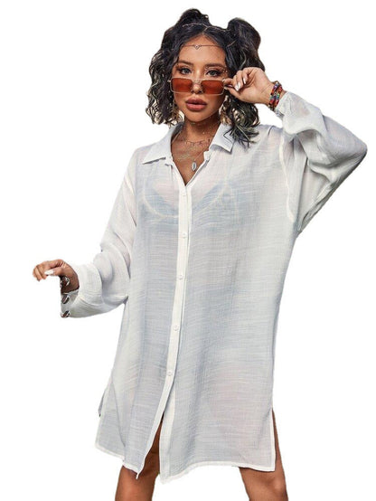 Women casual shirt dress Ivyshape
