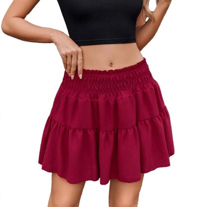 Women Boho Ruffle Layer Mini Skirt Ivyshape
