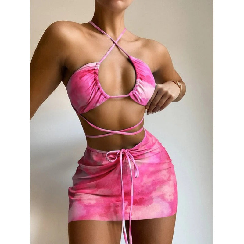 Women's Colorful Crop Top and Skirt Set Ivyshape