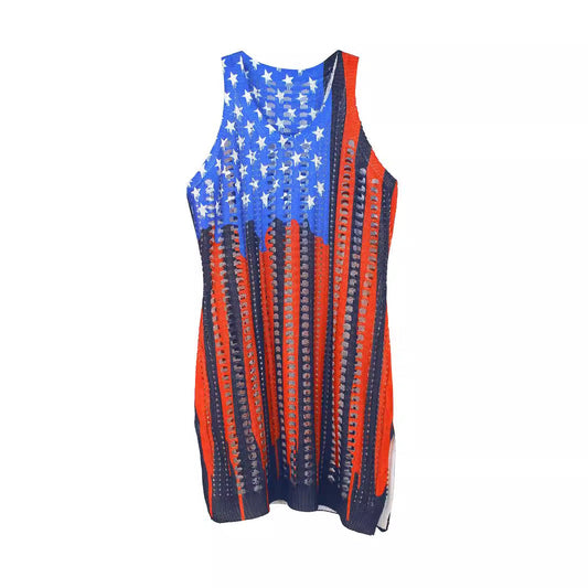 Women’s casual beach dress with embroidered star pattern Ivyshape