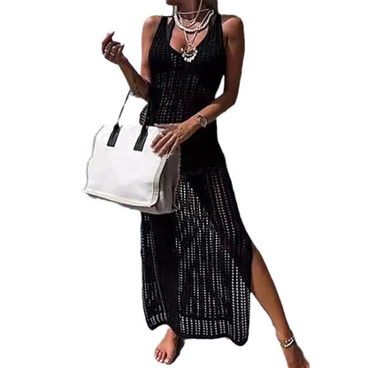 Ladies airy beach cover-up with modern crochet pattern Ivyshape