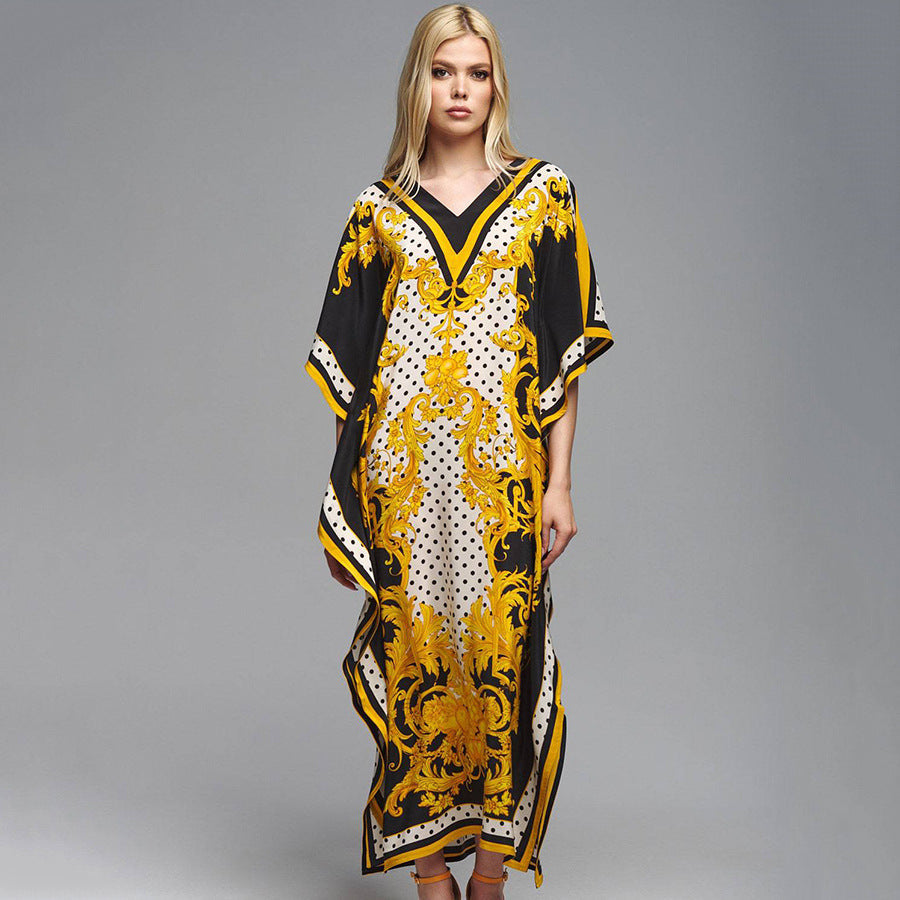 Women Floor-Length Kaftan with artistic Baroque design Ivyshape