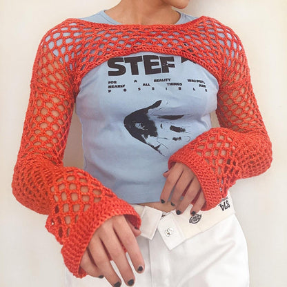 Ladies knitted top with open sleeves Ivyshape