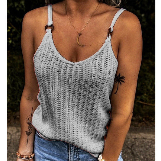 Women's knit texture spagen top Ivyshape