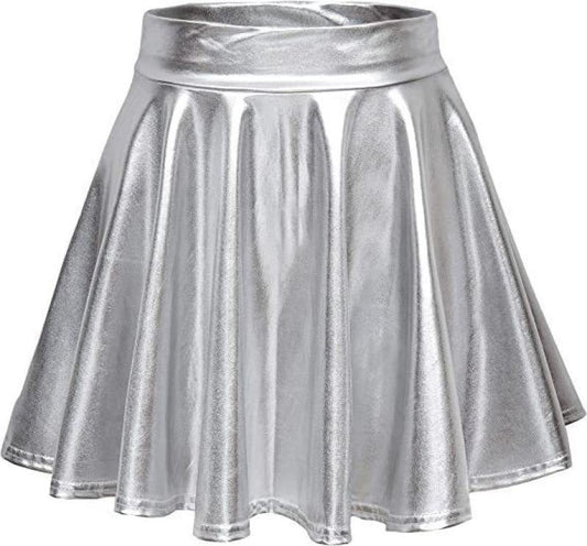 Ladies Stylish High Waisted Faux Leather Skirt Ivyshape