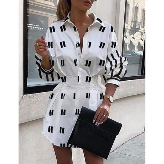 Women's Shirt Dress with Statement Print Ivyshape