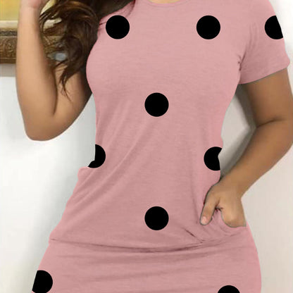 Women's Casual Polka Dots Dress with Pockets Ivyshape