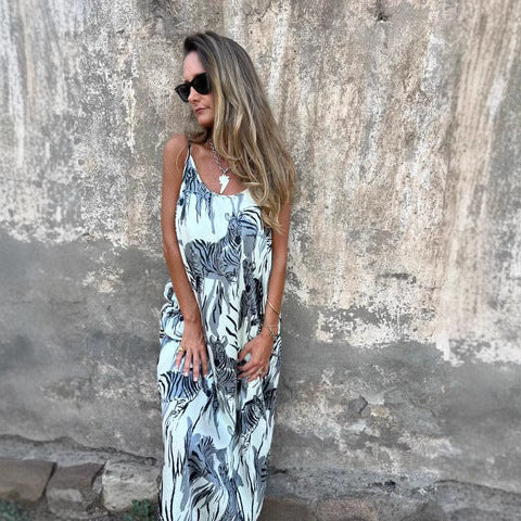 Womens Casual Tie-Dye Maxi Dress Ivyshape
