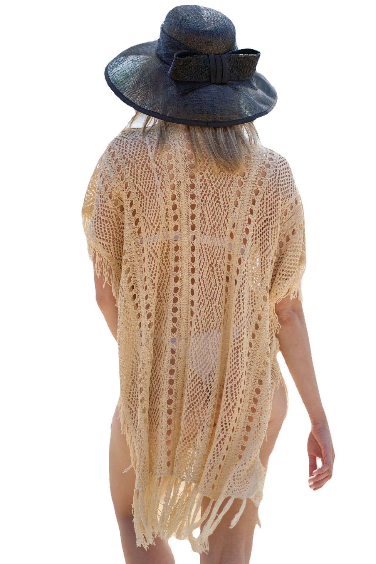 Women's crochet beach layers with fringes Ivyshape