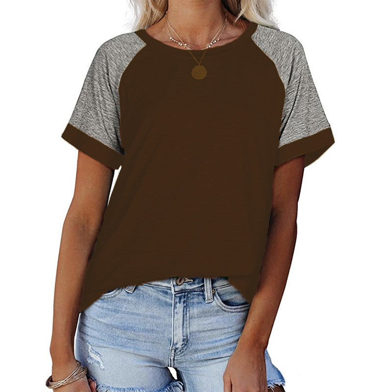 Women's Sporty Casual T-Shirt with Fashionable Raglan Sleeves Ivyshape