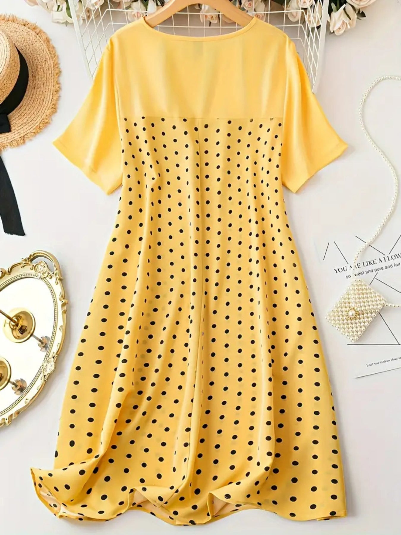 Women Polka Dot A-Line Casual Dress Ivyshape