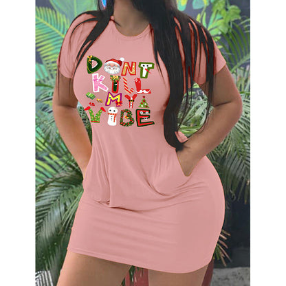 Women's dress with funny Christmas motif Ivyshape
