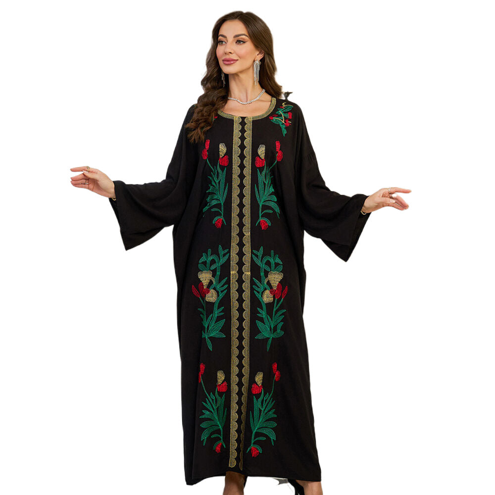 Ladies Elegant Kaftan with ornate floral embroidery Ivyshape