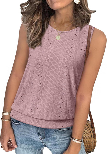 Women Crochet Lace Detail Sleeveless Top Ivyshape