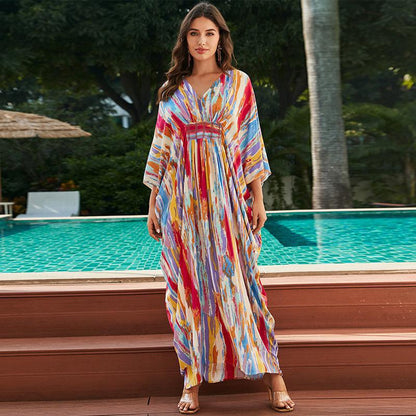 Women's Long Beach Robe with Flowing Silhouette Ivyshape