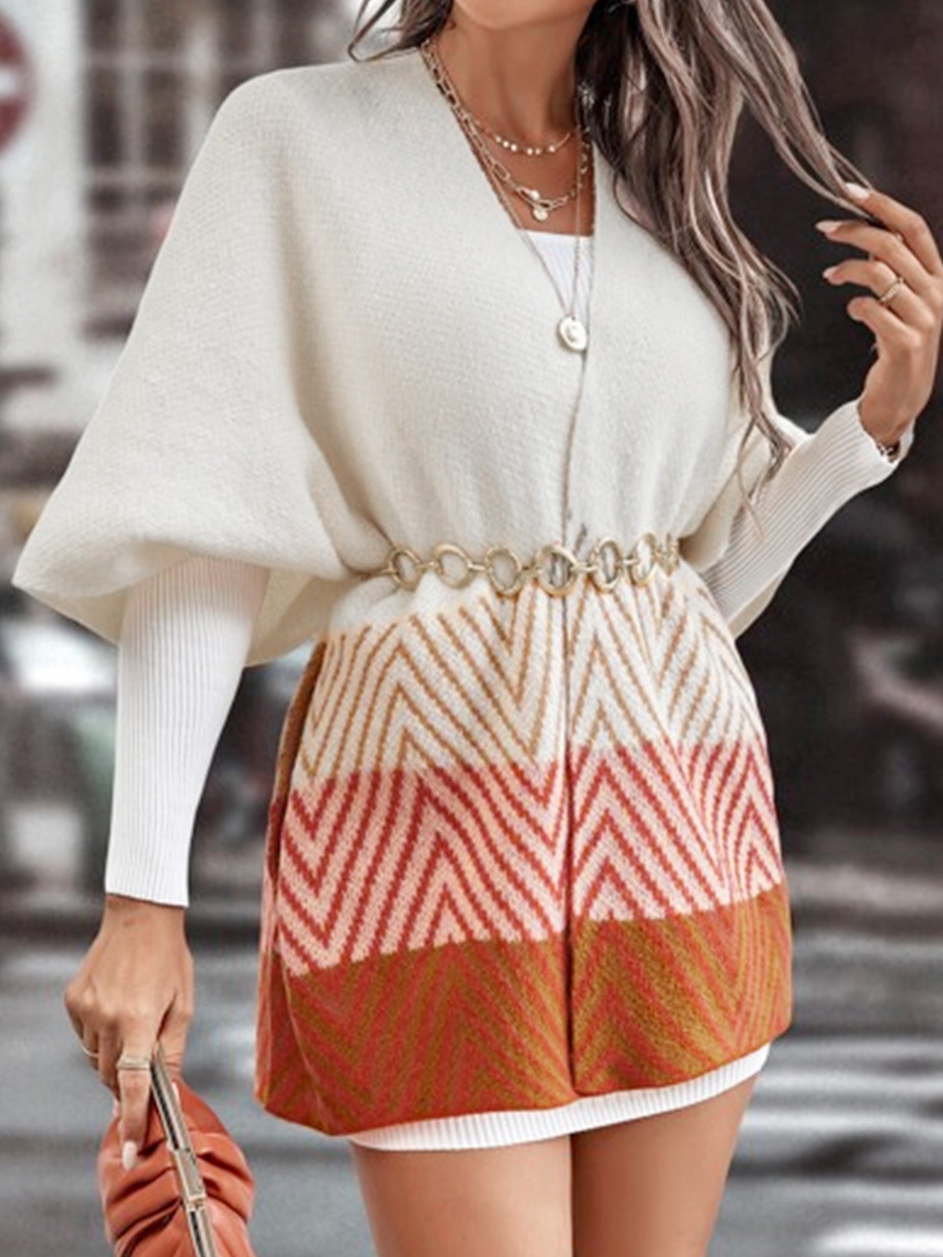 Women's casual cardigan with geometric pattern Ivyshape