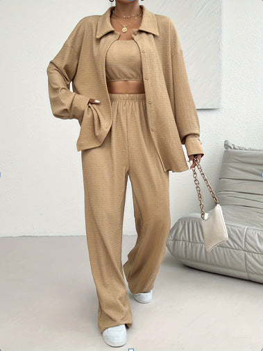 Women's Two-Piece Casual Set Made of Patterned Fabrics Ivyshape