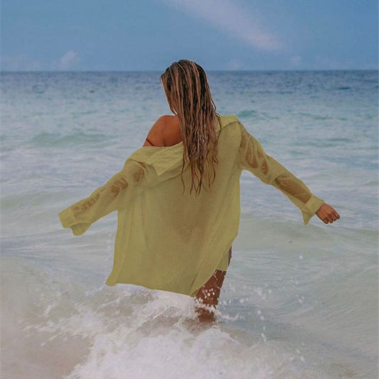 Women's light transparent beach cover-up Ivyshape