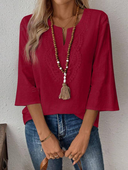 Women's casual blouse with detailed embroidery Ivyshape
