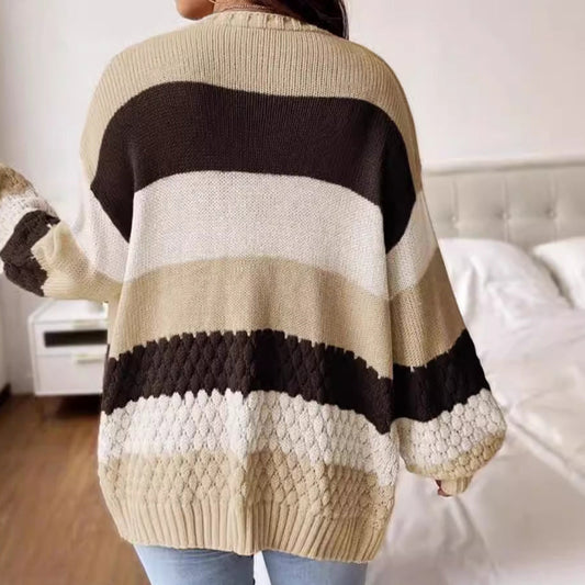 Women's casual knit cardigan with geometric pattern Ivyshape
