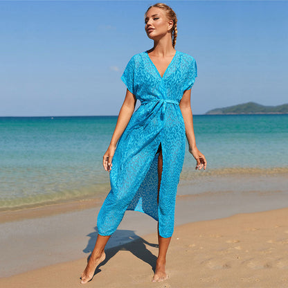Ladies airy beach kimono made of fine lace Ivyshape