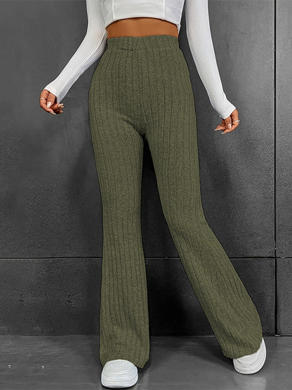 Women's Flowing Ribbed Knit Pants Ivyshape