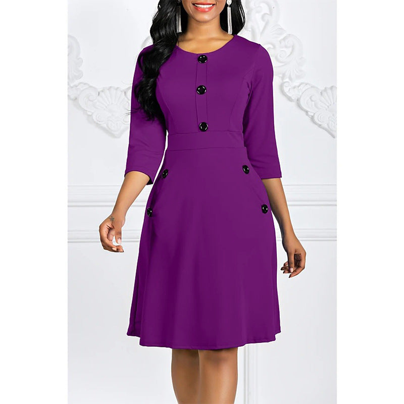 Women’s midi dress with button details and stylish cut Ivyshape