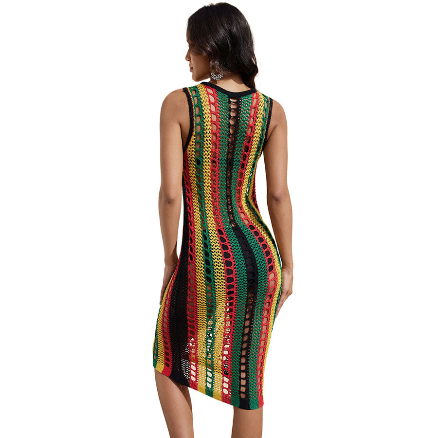 Women's crochet dress with exciting stripe pattern Ivyshape
