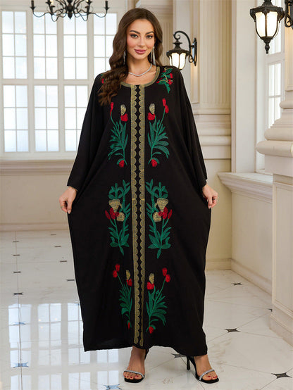 Ladies Elegant Kaftan with ornate floral embroidery Ivyshape