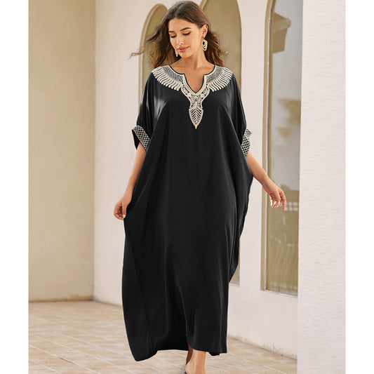 Women elegant Kaftan with artistic embroidery design Ivyshape