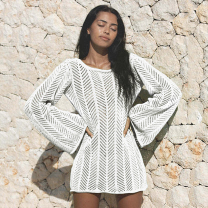 Ladies airy crochet beach pullover Ivyshape